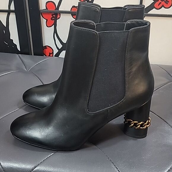 KURT GEIGER LONDON Raquel Chain Detail Block Heel Ankle Boots - Picture 5 of 15